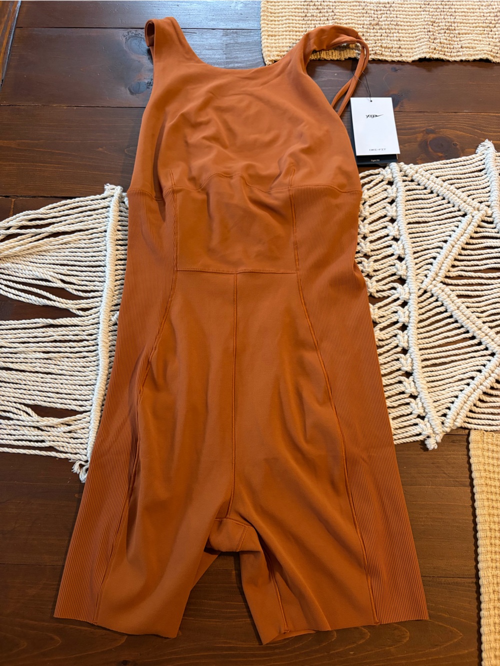 NWT Nike Yoga Dri-Fit Luxe 5" Jumpsuit Burnt Orange Women’s M DX1725-246